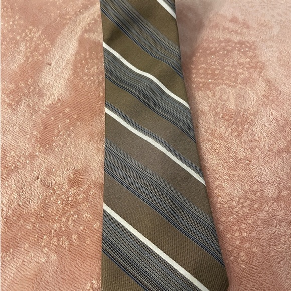 Sears Men's Tie in Brown and Gray Stripes - Picture 1 of 6